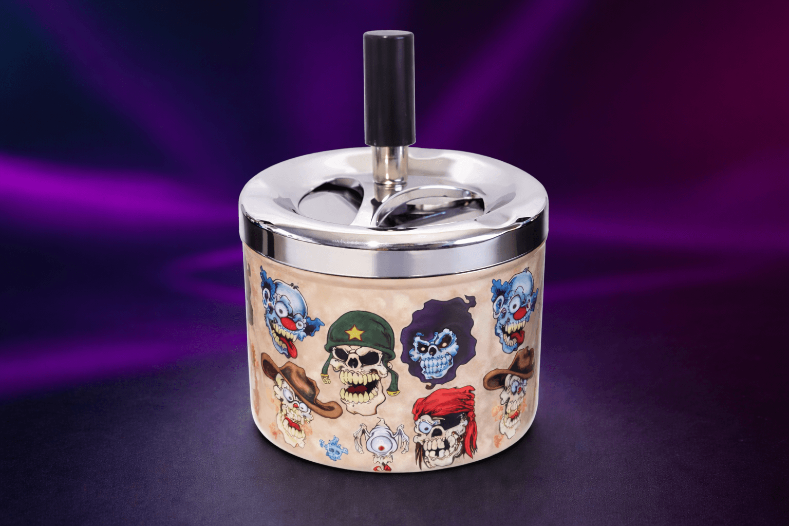 Cinzeiro Inox Anti Cheiro Reservatório Caveira