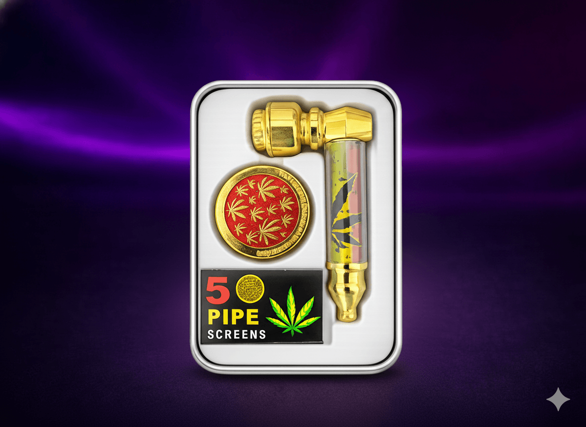 Kit Pipe De Metal + Dichavador + 5 Telas