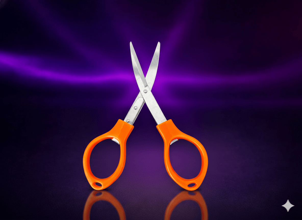 Tesoura Dobrável Sadhu Aço Inox Cabo De Plástico Guru Spirt Laranja