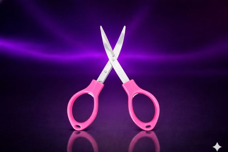 Tesoura Dobrável Sadhu Aço Inox Cabo De Plástico Guru Spirt Rosa