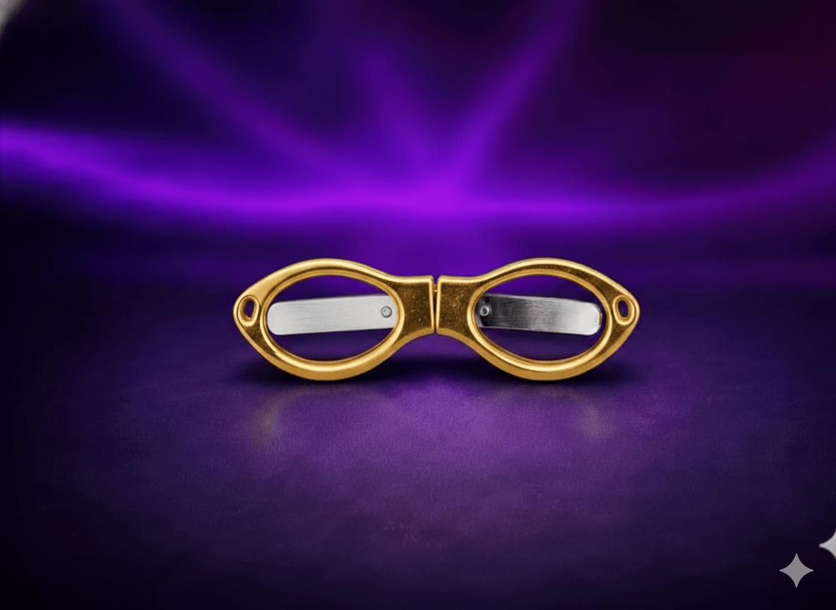 Tesoura Dobrável de Aço Inox Antiferrugem Dourada - Imagem 2